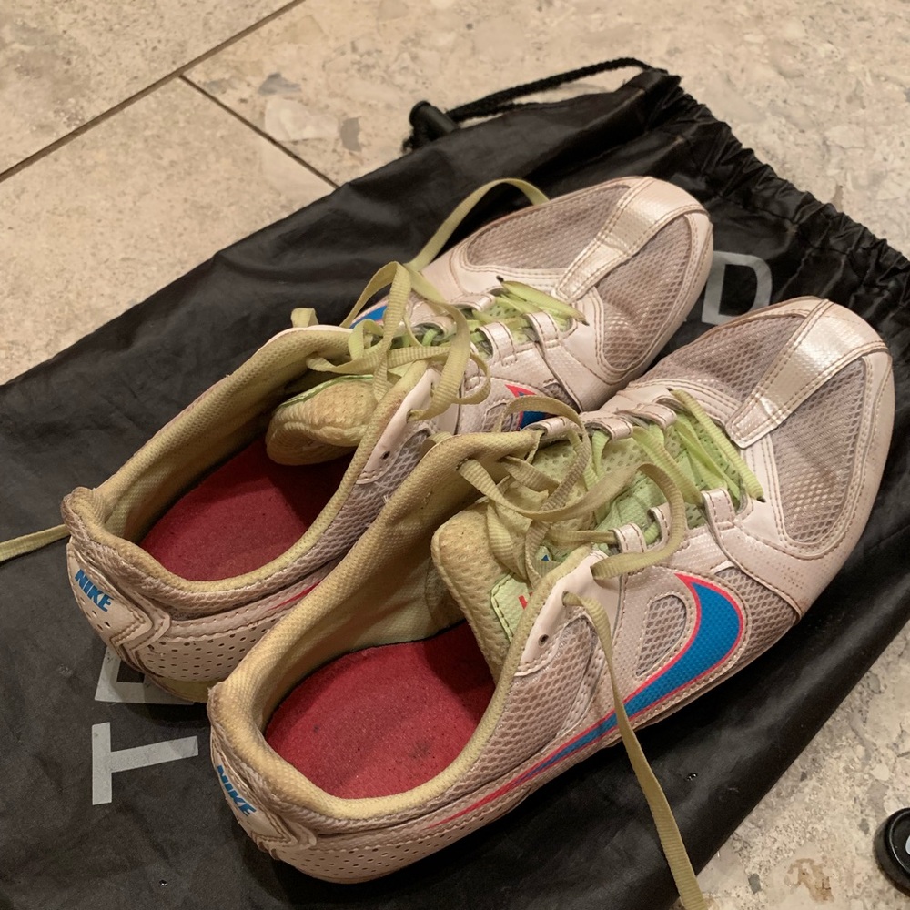 Nike track and field sneakers with spikes
